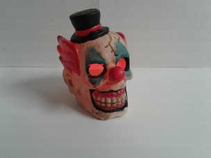 Evil Clown Color Changing Skull Head Spirit Halloween New W Tags Horror Goth Carnival Circus Light Up Prop Decoration